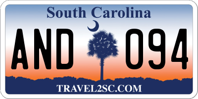 SC license plate AND094