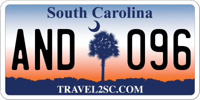 SC license plate AND096