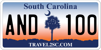 SC license plate AND100
