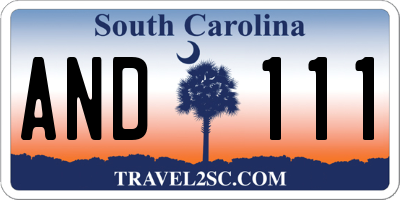 SC license plate AND111