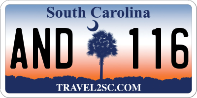 SC license plate AND116