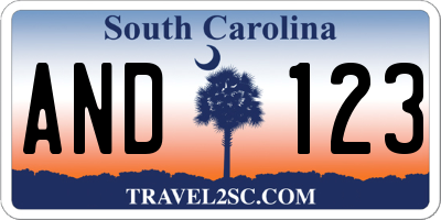SC license plate AND123