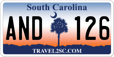 SC license plate AND126