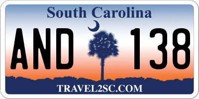 SC license plate AND138