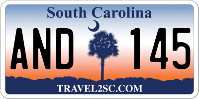 SC license plate AND145