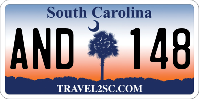 SC license plate AND148