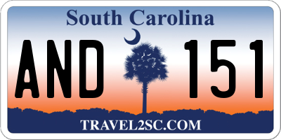 SC license plate AND151