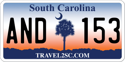 SC license plate AND153