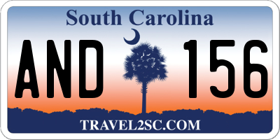 SC license plate AND156