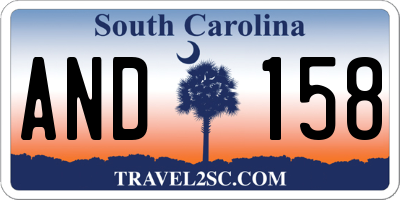 SC license plate AND158