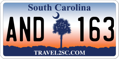SC license plate AND163