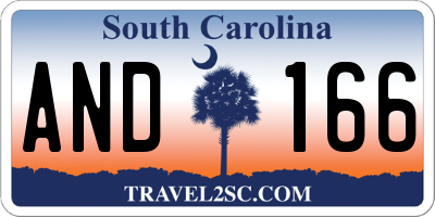 SC license plate AND166