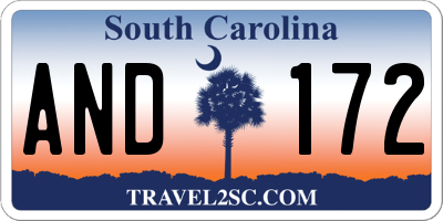 SC license plate AND172