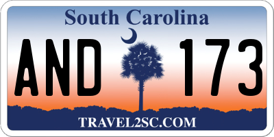 SC license plate AND173
