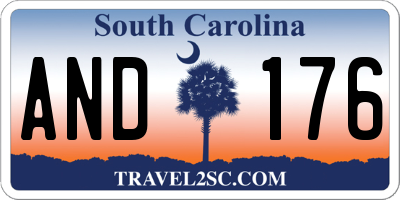SC license plate AND176