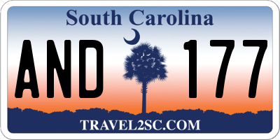 SC license plate AND177
