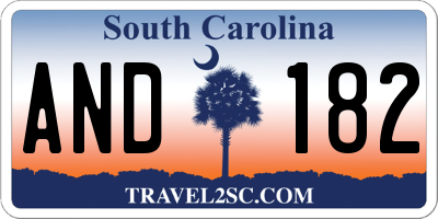 SC license plate AND182