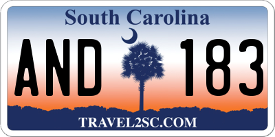 SC license plate AND183
