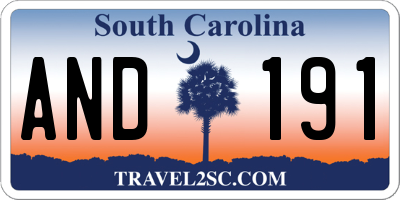 SC license plate AND191