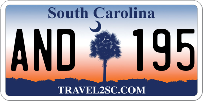 SC license plate AND195