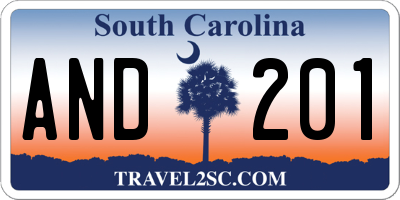 SC license plate AND201