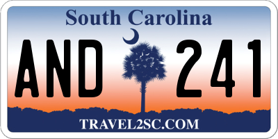 SC license plate AND241
