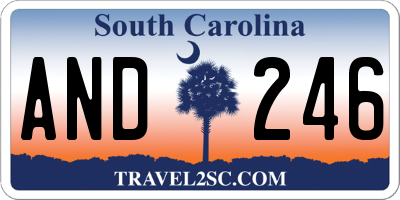 SC license plate AND246