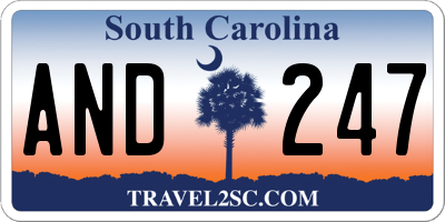 SC license plate AND247