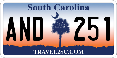 SC license plate AND251