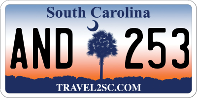 SC license plate AND253