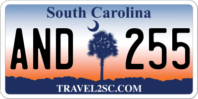 SC license plate AND255