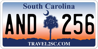SC license plate AND256