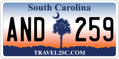 SC license plate AND259