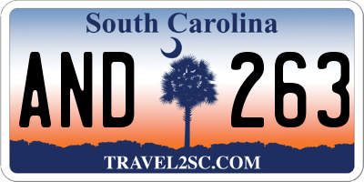 SC license plate AND263