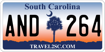 SC license plate AND264