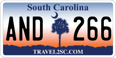 SC license plate AND266