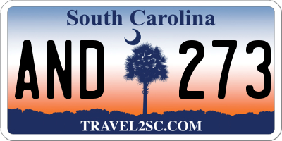SC license plate AND273