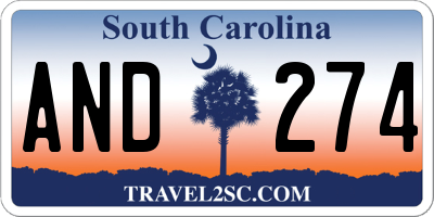 SC license plate AND274