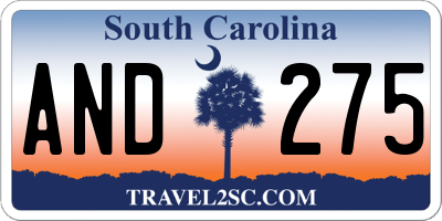 SC license plate AND275