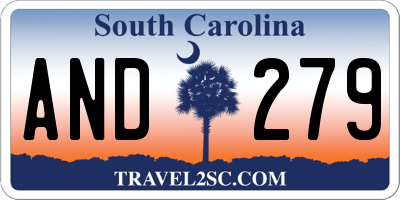 SC license plate AND279