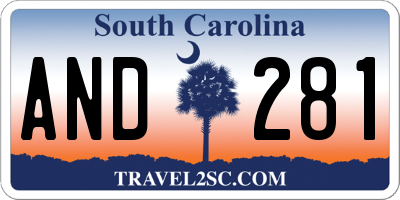 SC license plate AND281