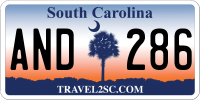 SC license plate AND286