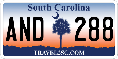 SC license plate AND288