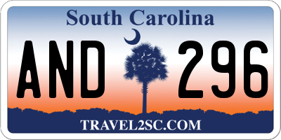 SC license plate AND296