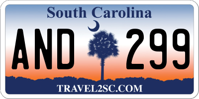 SC license plate AND299
