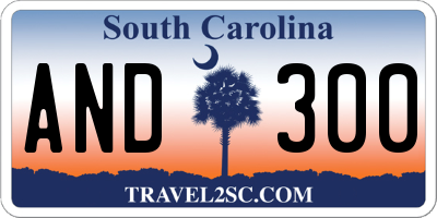 SC license plate AND300
