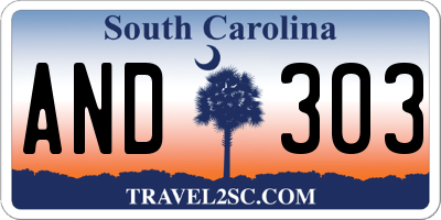 SC license plate AND303