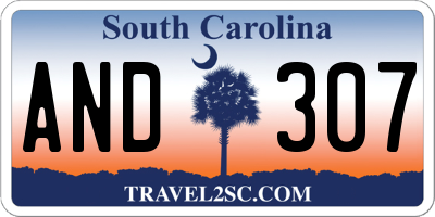 SC license plate AND307