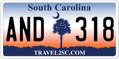 SC license plate AND318