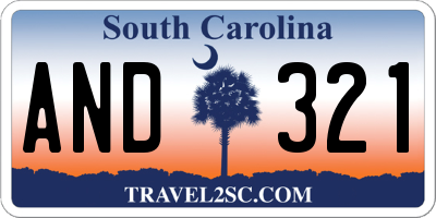 SC license plate AND321